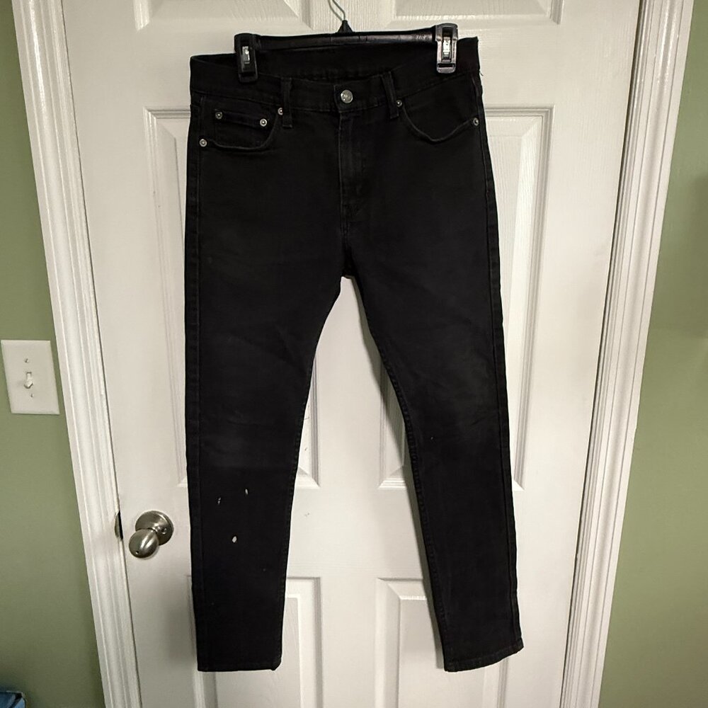 LEVI STRAUSS & CO 510 Men's Jeans Size W30 L32 Slim Fit Tapered Black Pants
